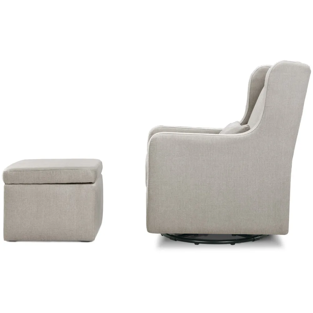 Adrian Swivel Glider With Storage Ottoman