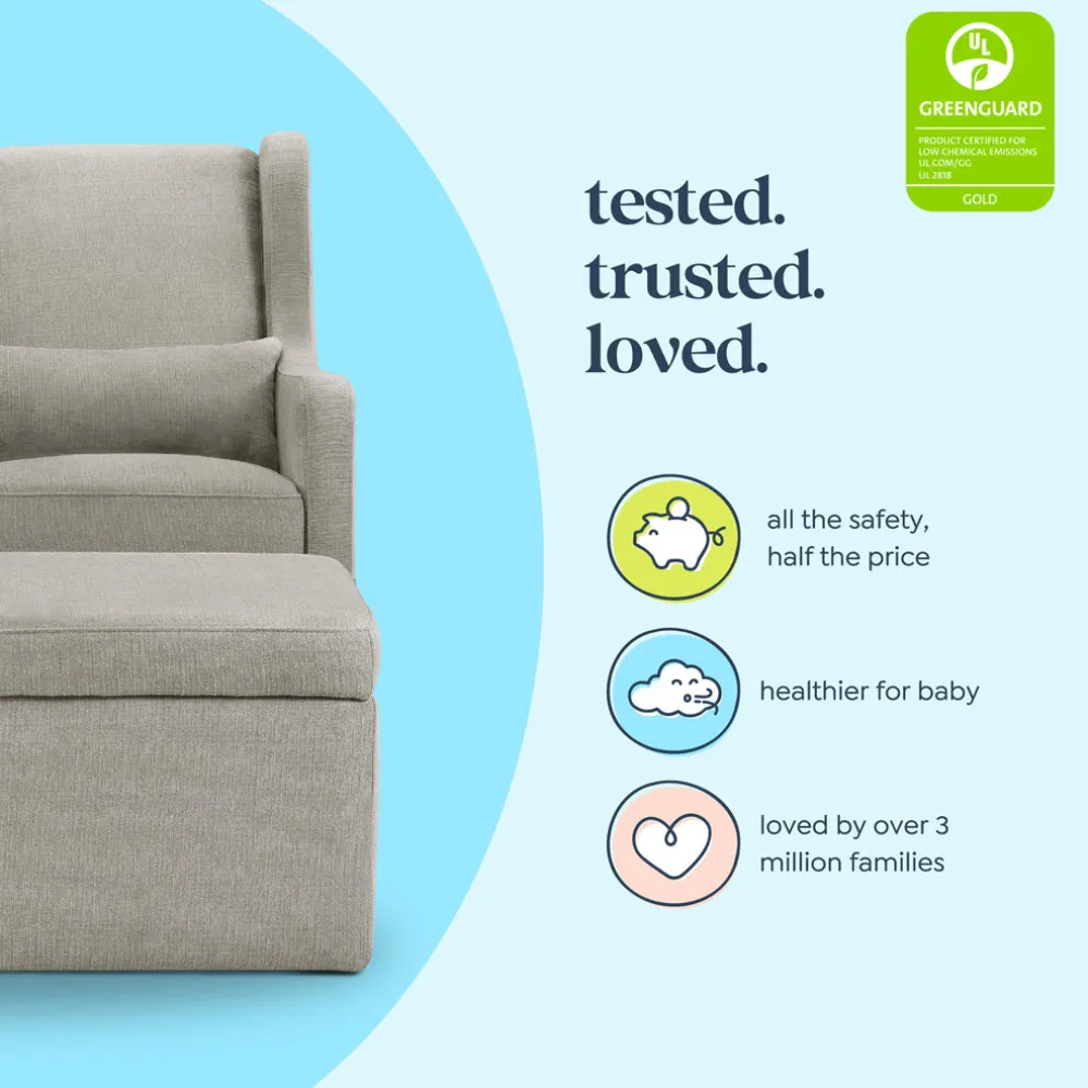 Adrian Swivel Glider With Storage Ottoman