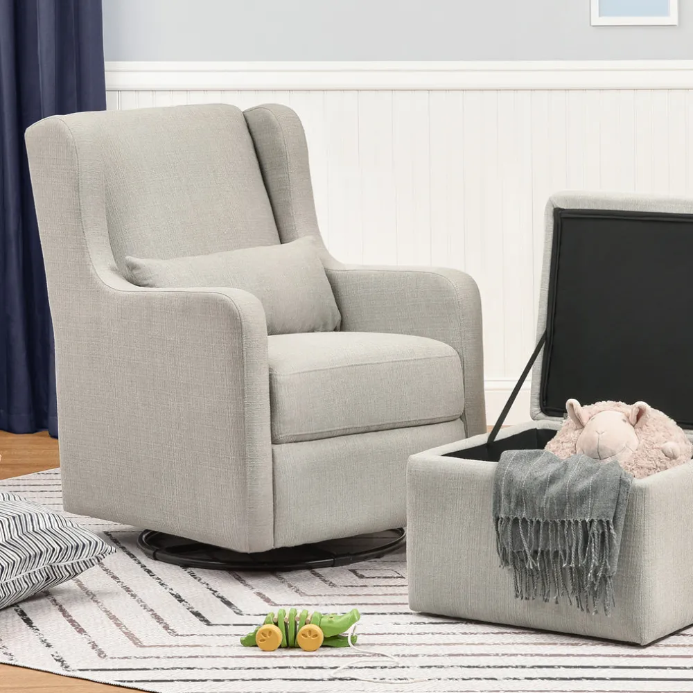 Adrian Swivel Glider With Storage Ottoman