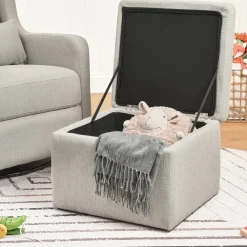 Adrian Swivel Glider With Storage Ottoman
