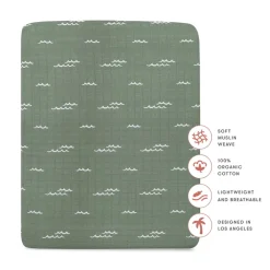 All-Stages Midi Crib Sheet In GOTS Certified Organic Muslin Cotton