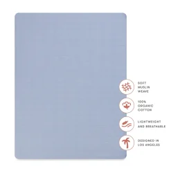 All-Stages Midi Crib Sheet In GOTS Certified Organic Muslin Cotton