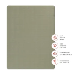 All-Stages Midi Crib Sheet In GOTS Certified Organic Muslin Cotton