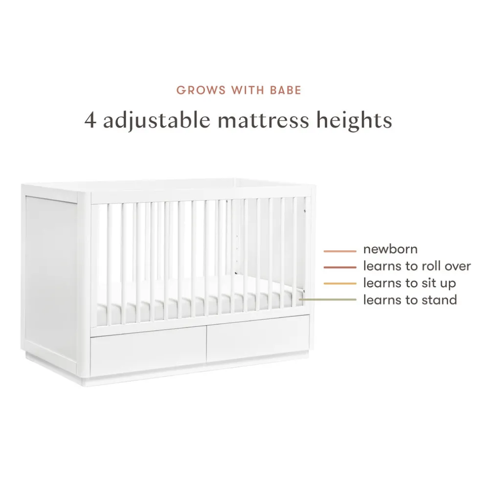 Bento 3-in-1 Convertible Storage Crib with Toddler Bed Conversion Kit