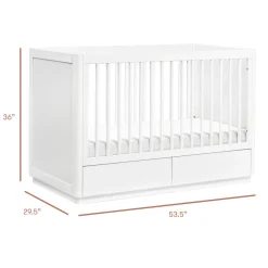 Bento 3-in-1 Convertible Storage Crib with Toddler Bed Conversion Kit