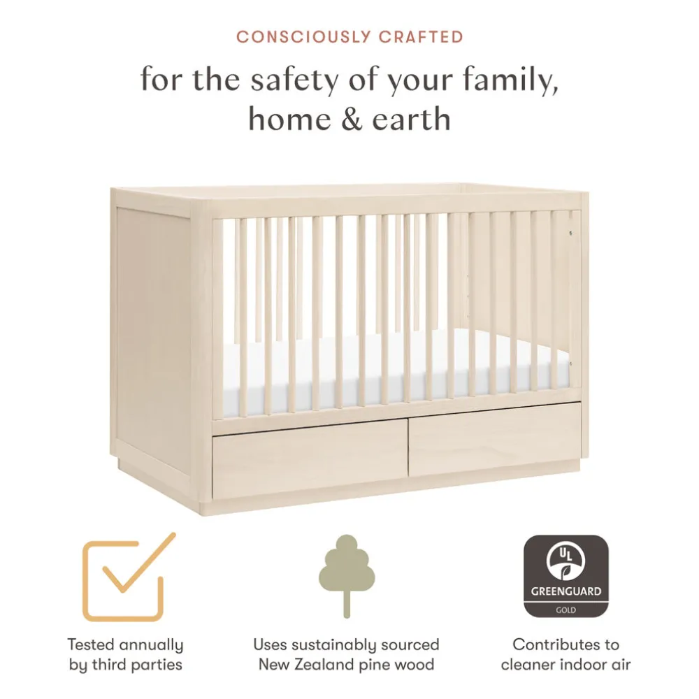 Bento 3-in-1 Convertible Storage Crib with Toddler Bed Conversion Kit