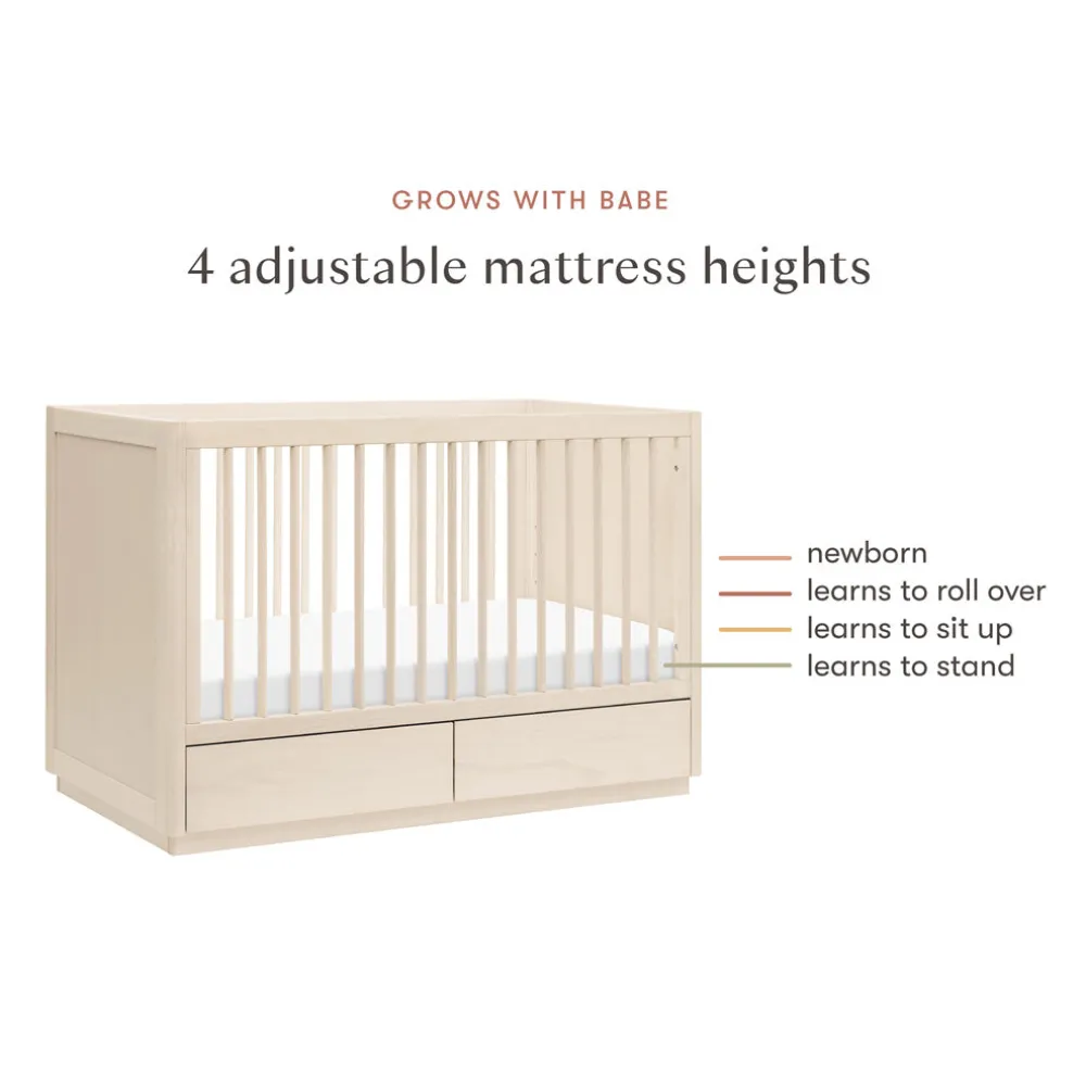Bento 3-in-1 Convertible Storage Crib with Toddler Bed Conversion Kit