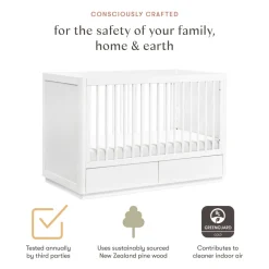 Bento 3-in-1 Convertible Storage Crib with Toddler Bed Conversion Kit