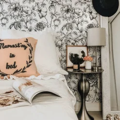 Black and White Floral Mural