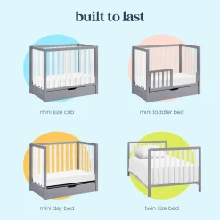 Colby 4-in-1 Convertible Mini Crib with Trundle