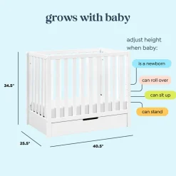 Colby 4-in-1 Convertible Mini Crib with Trundle