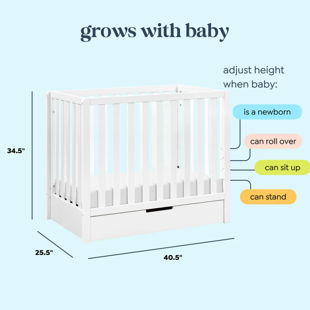 Colby 4-in-1 Convertible Mini Crib with Trundle