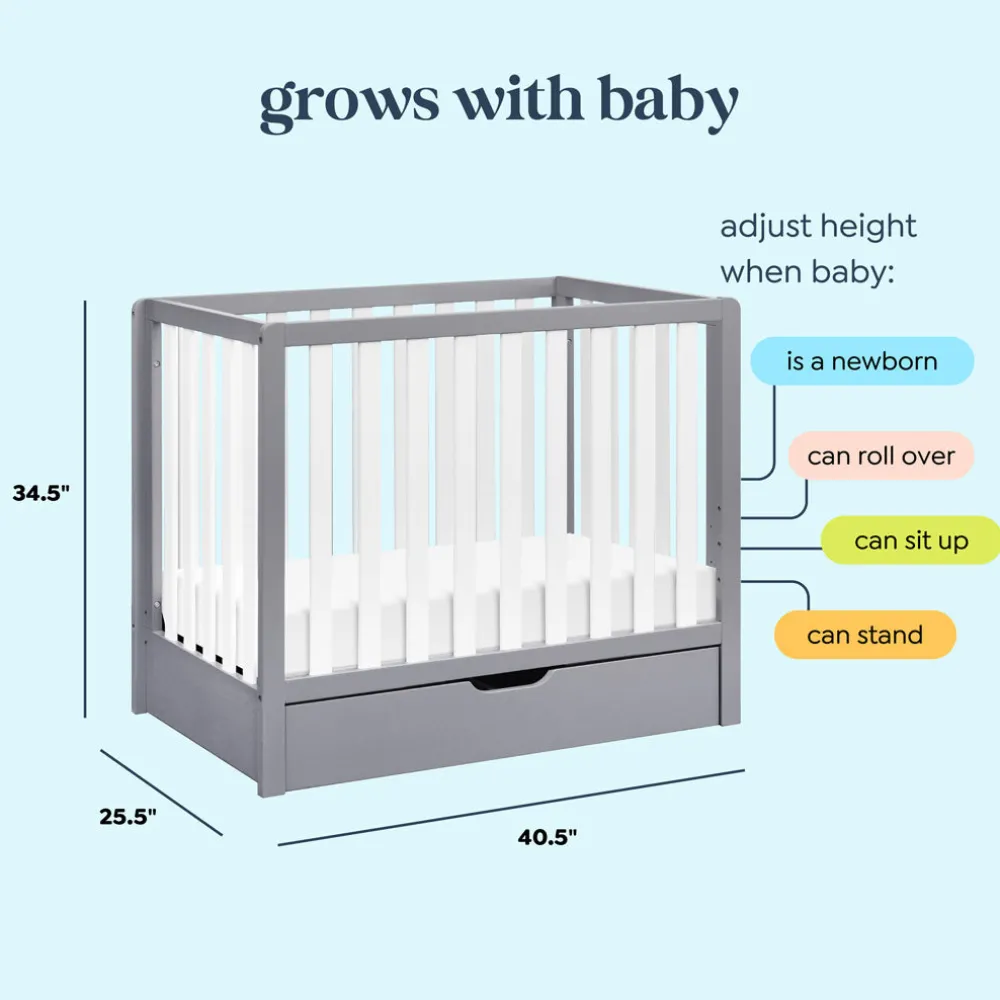 Colby 4-in-1 Convertible Mini Crib with Trundle