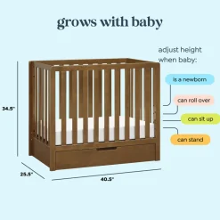 Colby 4-in-1 Convertible Mini Crib with Trundle