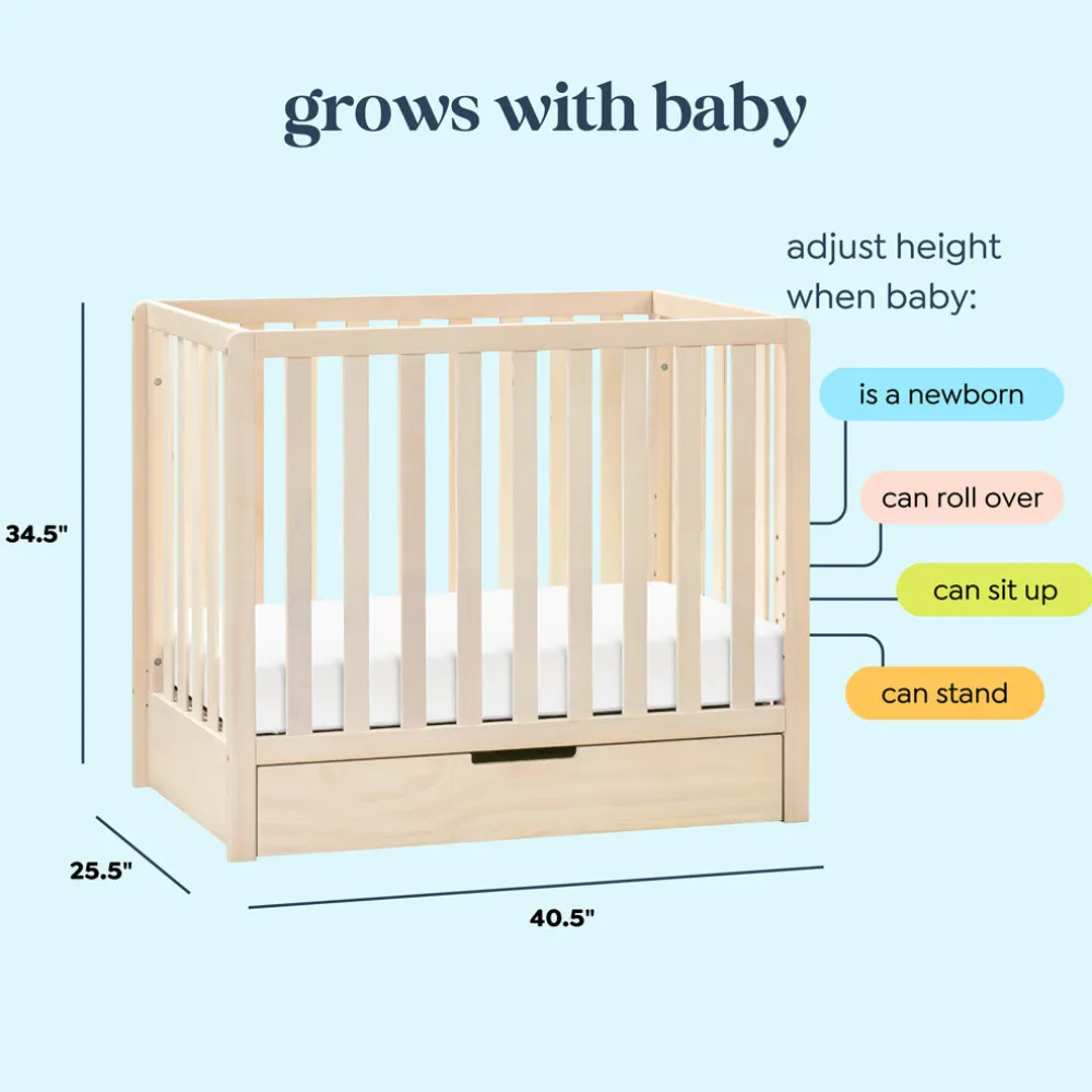 Colby 4-in-1 Convertible Mini Crib with Trundle