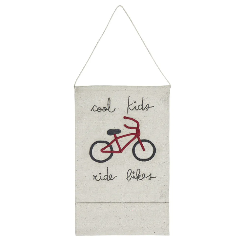 Cool Kids Ride Bikes Wall Pocket Hanger