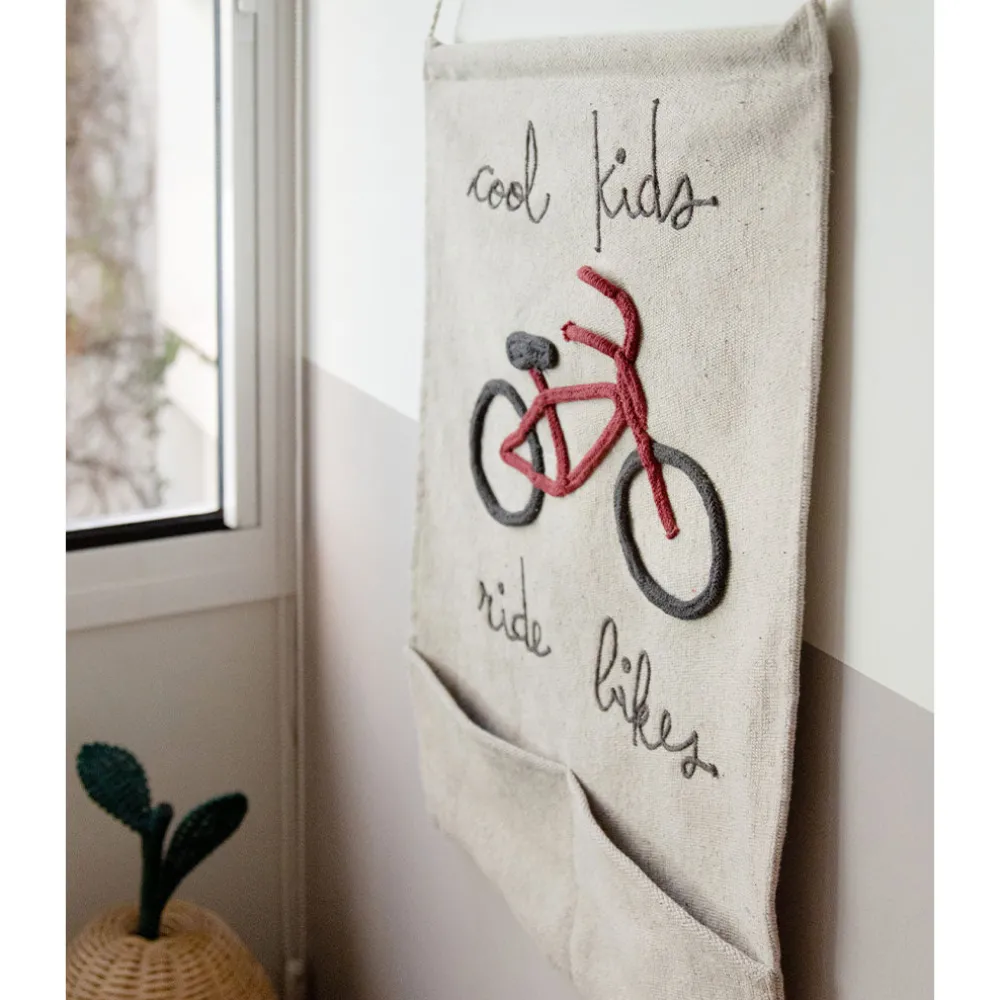 Cool Kids Ride Bikes Wall Pocket Hanger