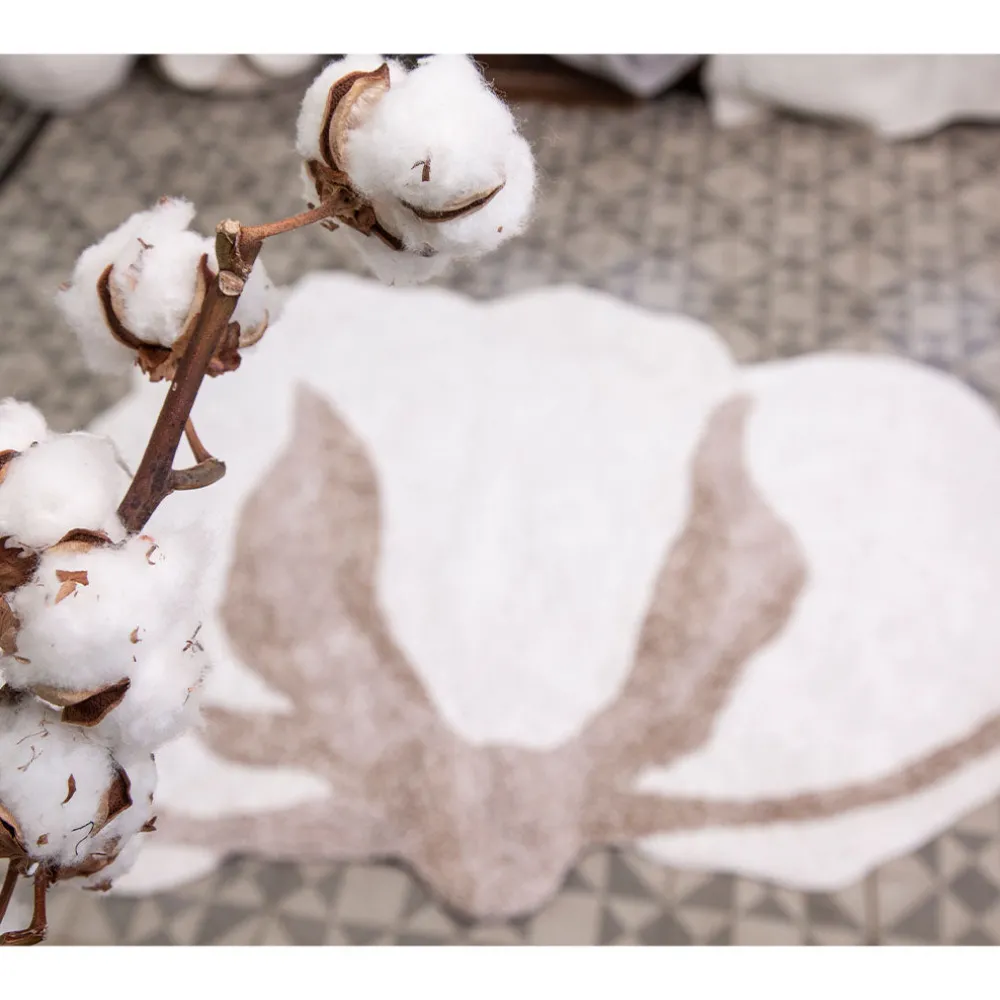 Cotton Flower Washable Rug