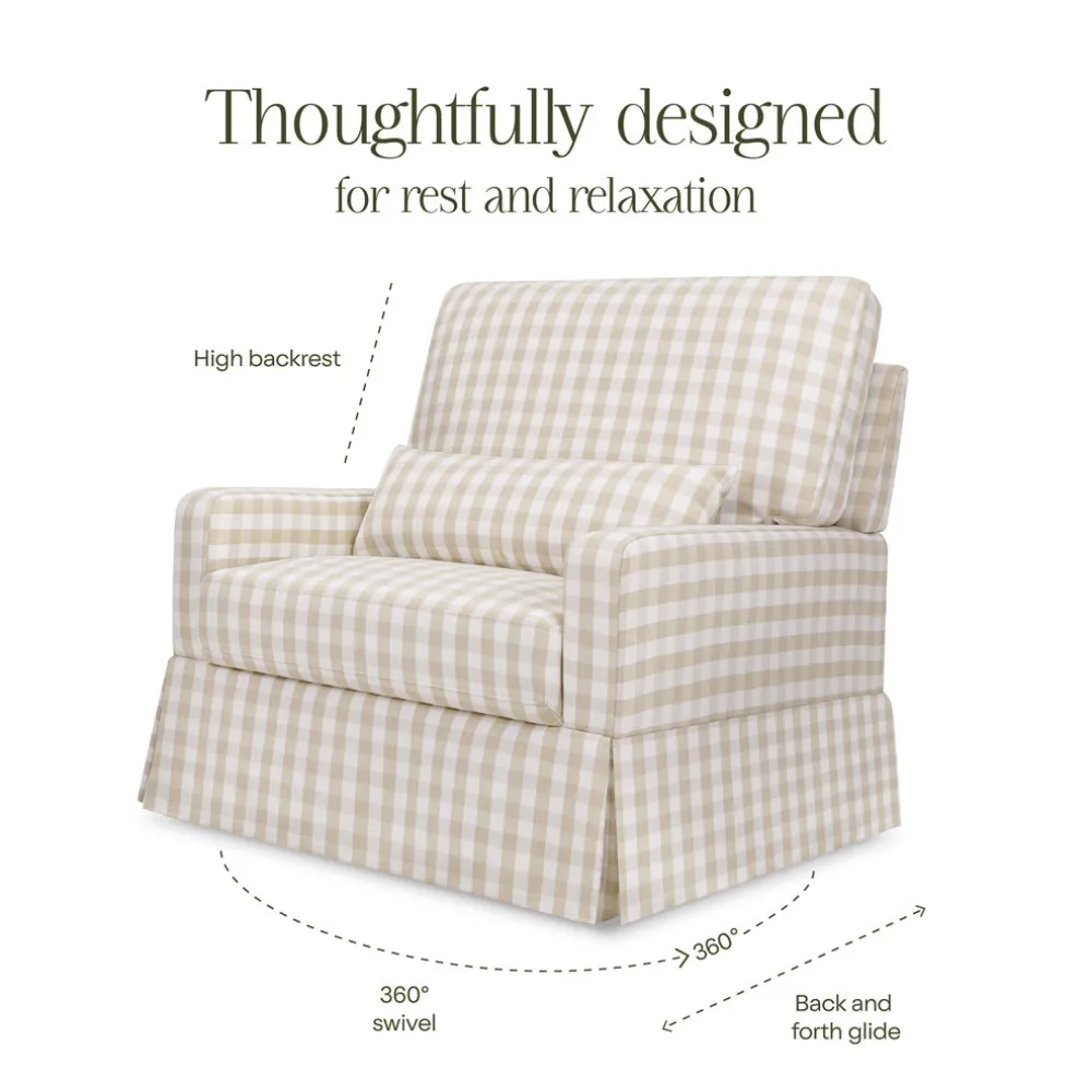 Crawford Pillowback Chair-And-A-Half Comfort Swivel Glider
