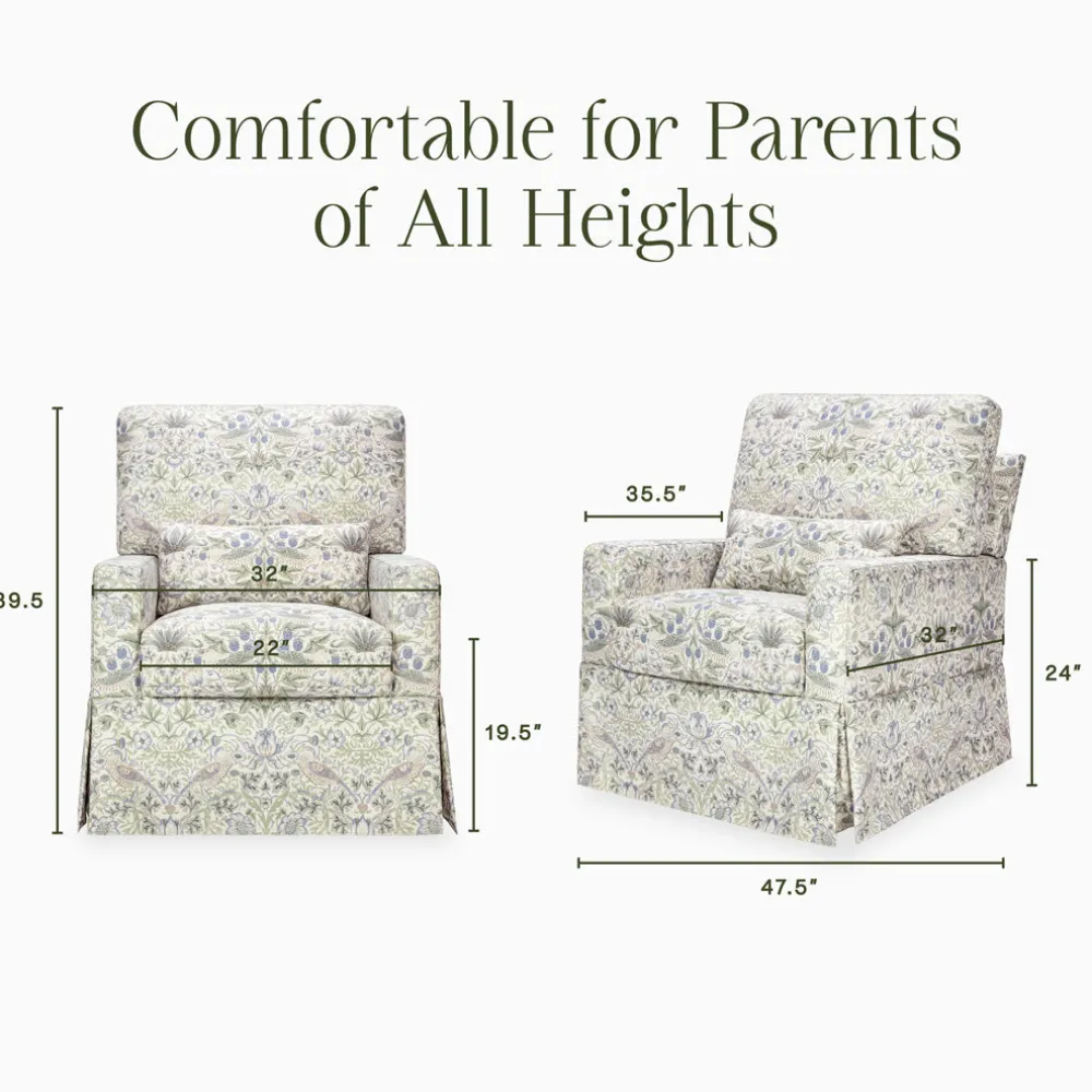 Crawford Pillowback Comfort Swivel Glider