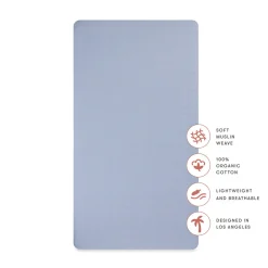 Crib Sheet In GOTS Certified Organic Muslin Cotton