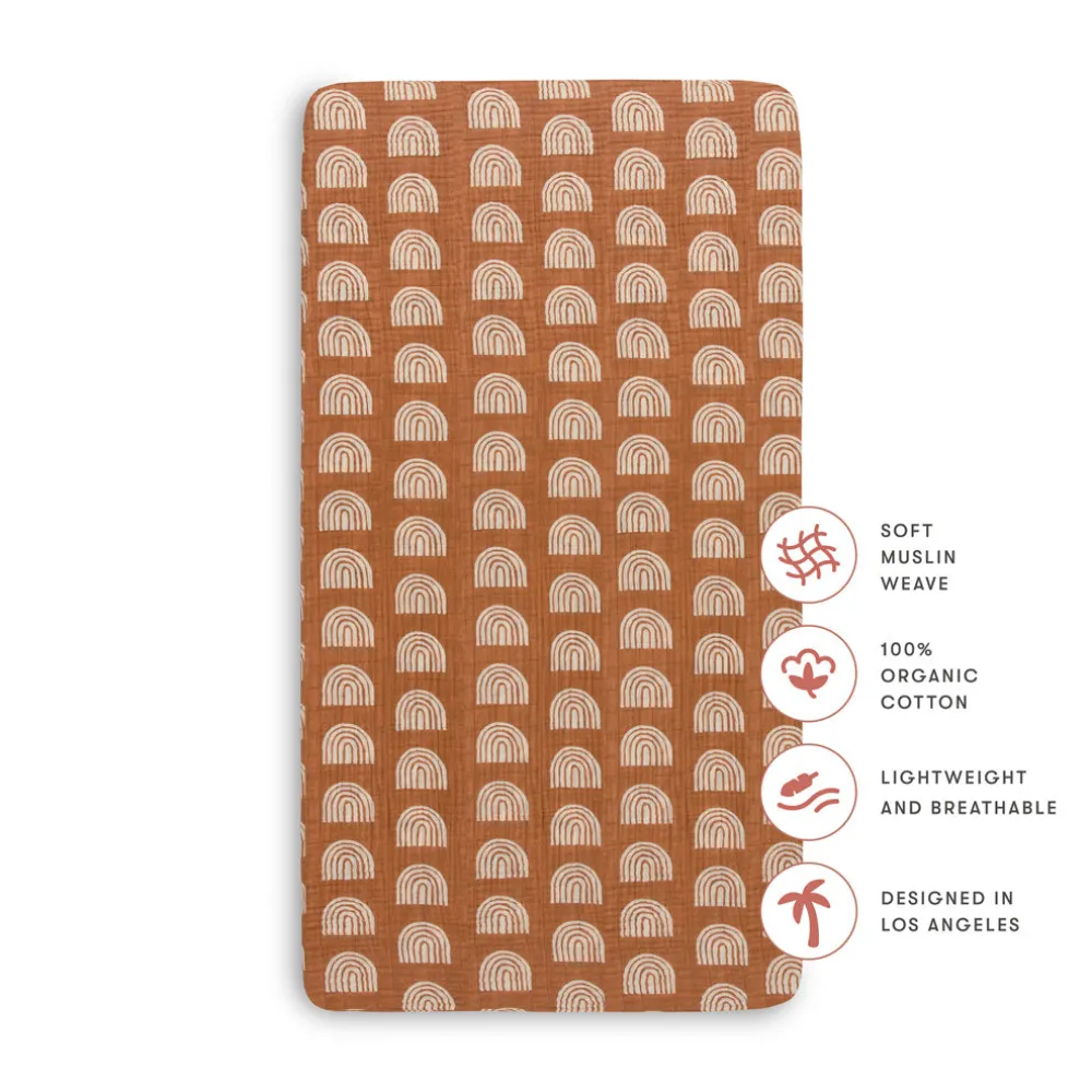 Crib Sheet In GOTS Certified Organic Muslin Cotton
