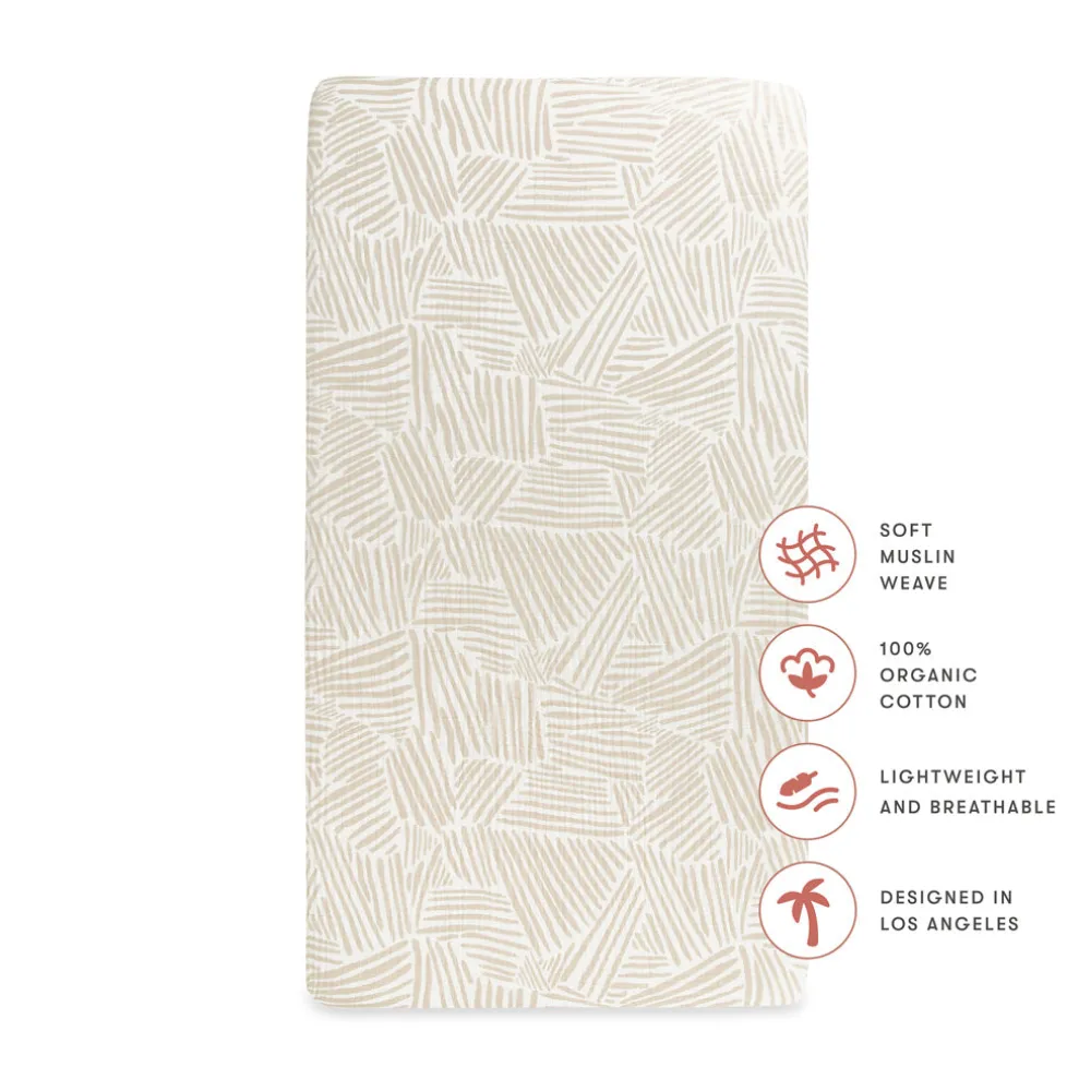 Crib Sheet In GOTS Certified Organic Muslin Cotton