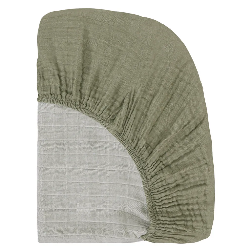 Crib Sheet In GOTS Certified Organic Muslin Cotton