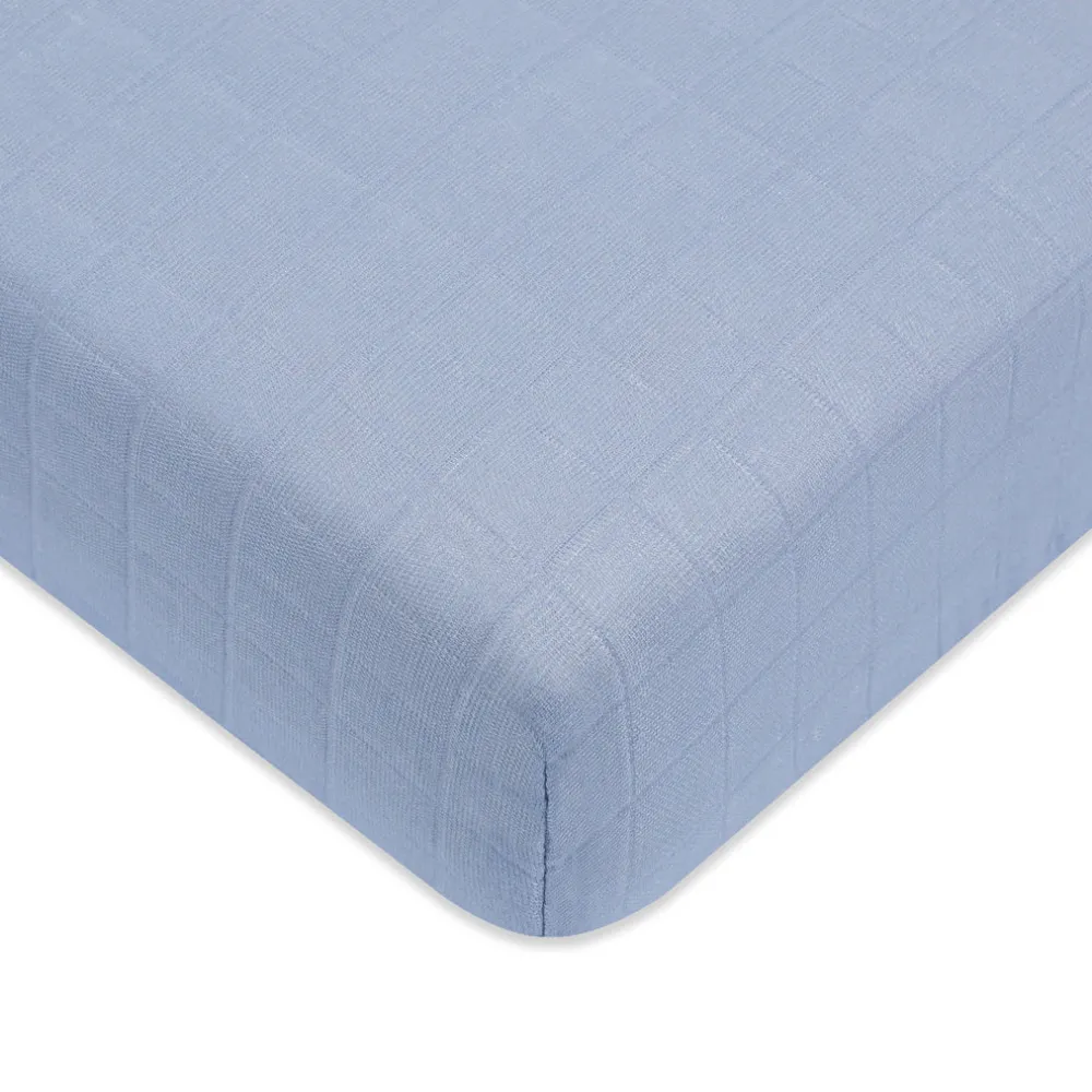 Crib Sheet In GOTS Certified Organic Muslin Cotton