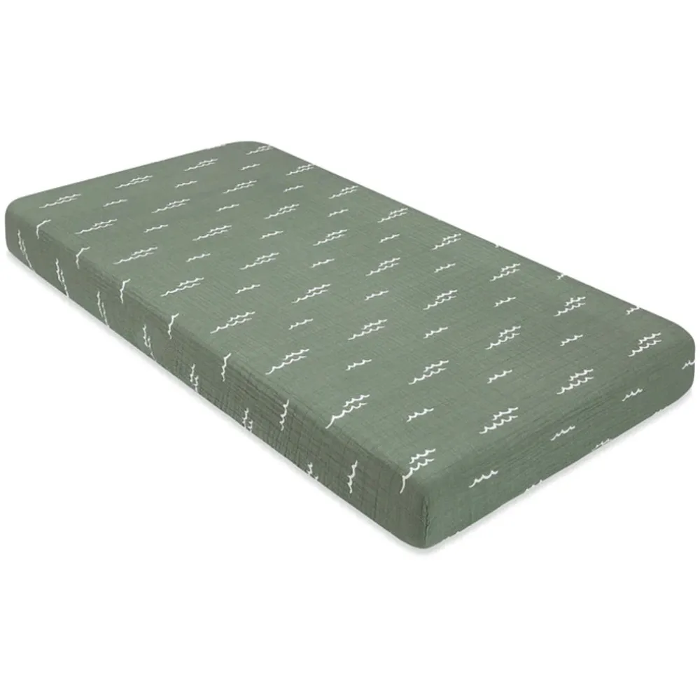 Crib Sheet In GOTS Certified Organic Muslin Cotton