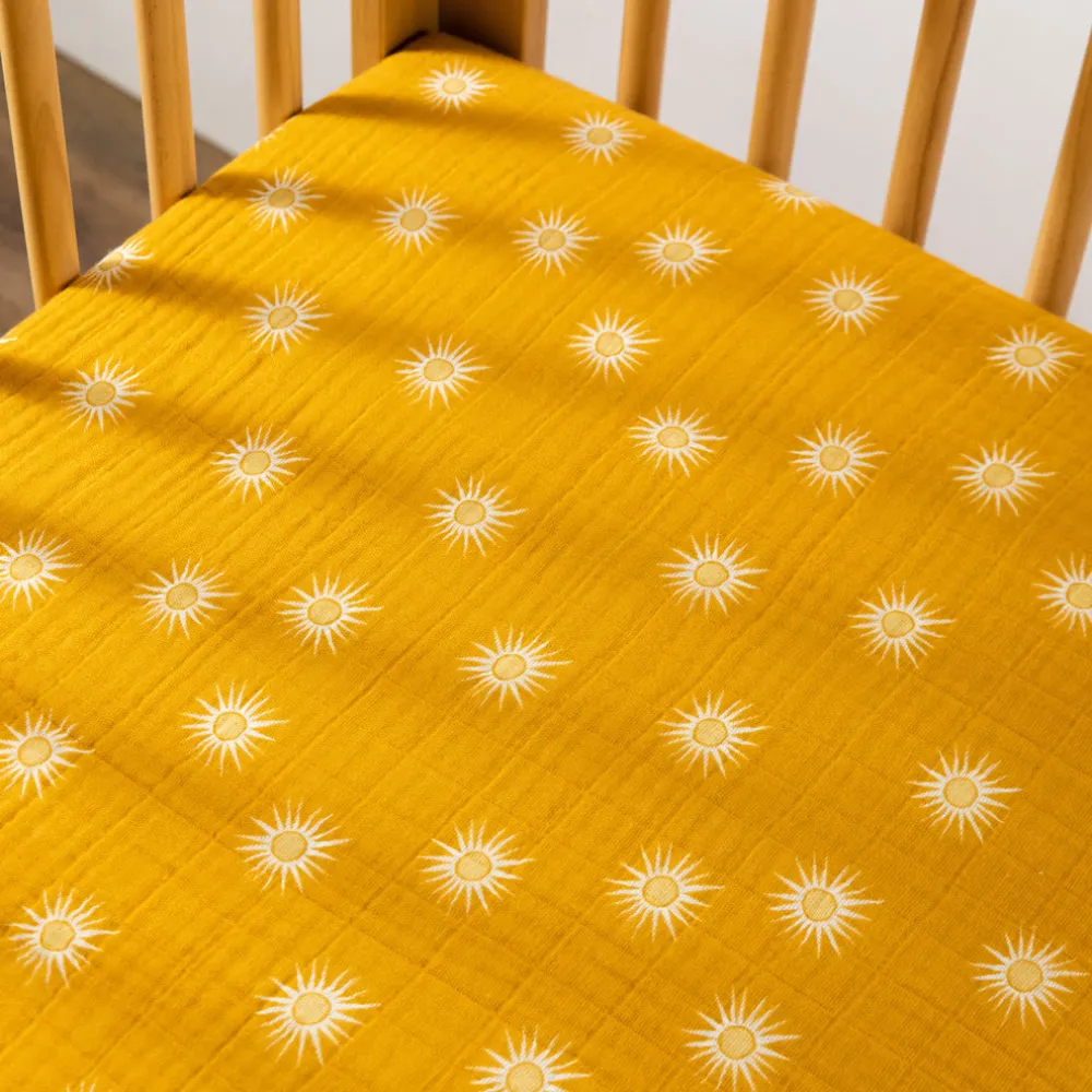 Crib Sheet In GOTS Certified Organic Muslin Cotton