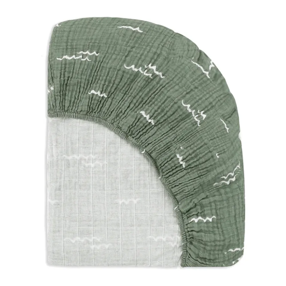 Crib Sheet In GOTS Certified Organic Muslin Cotton