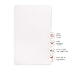 Crib Sheet In GOTS Certified Organic Muslin Cotton