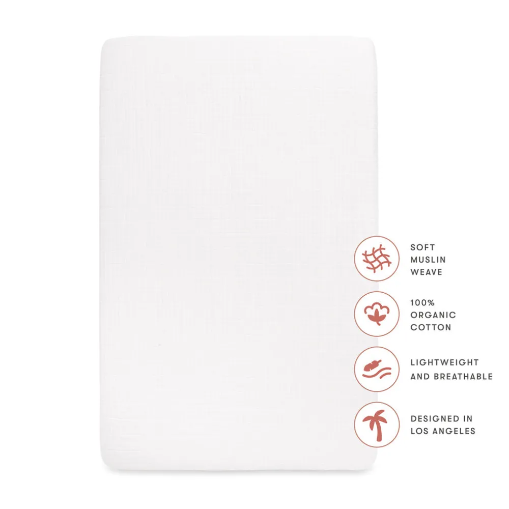 Crib Sheet In GOTS Certified Organic Muslin Cotton