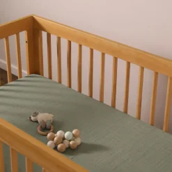 Crib Sheet In GOTS Certified Organic Muslin Cotton