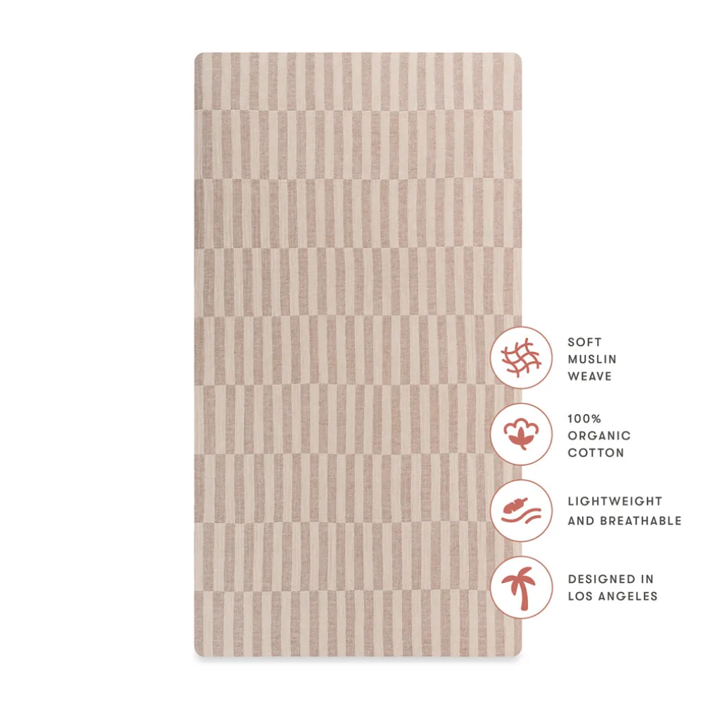 Crib Sheet In GOTS Certified Organic Muslin Cotton