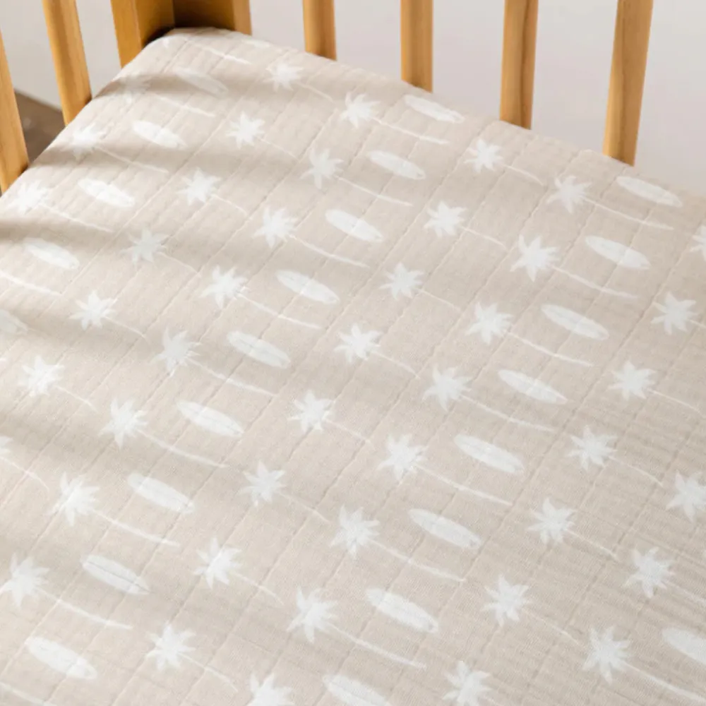 Crib Sheet In GOTS Certified Organic Muslin Cotton