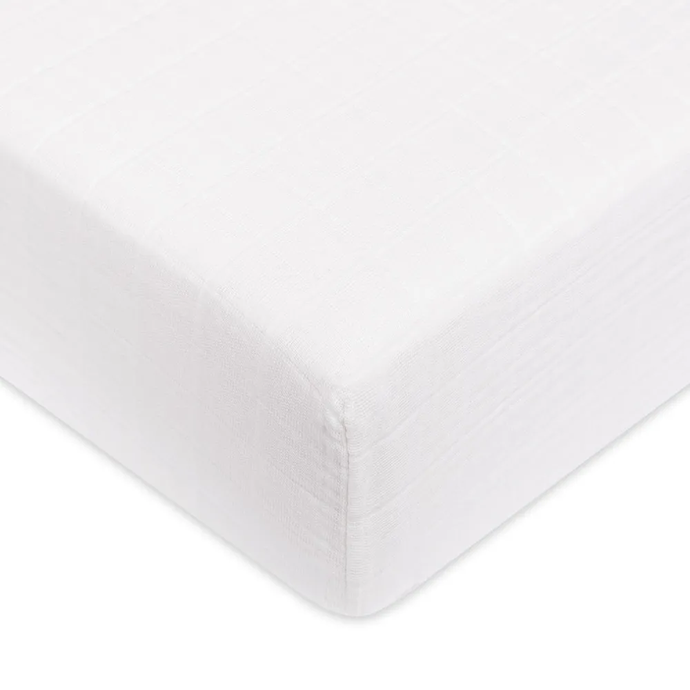 Crib Sheet In GOTS Certified Organic Muslin Cotton