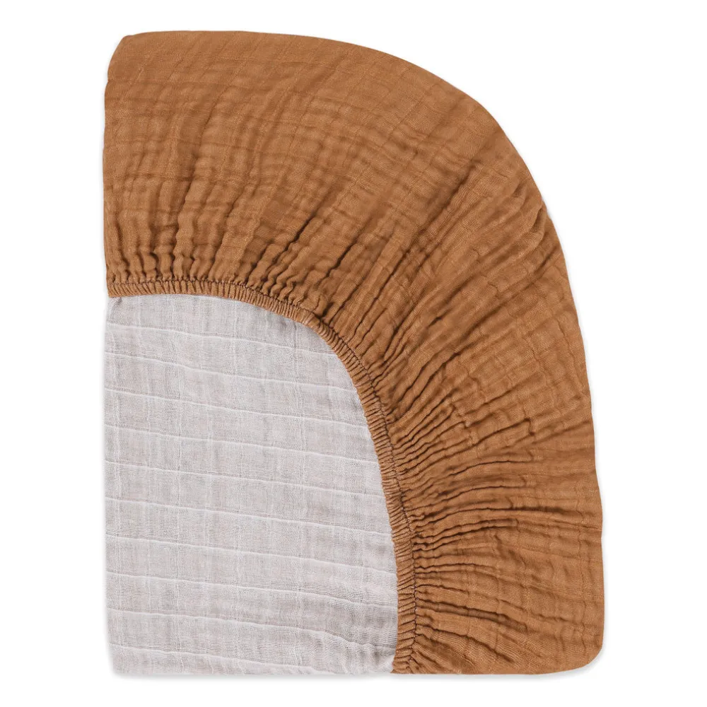 Crib Sheet In GOTS Certified Organic Muslin Cotton
