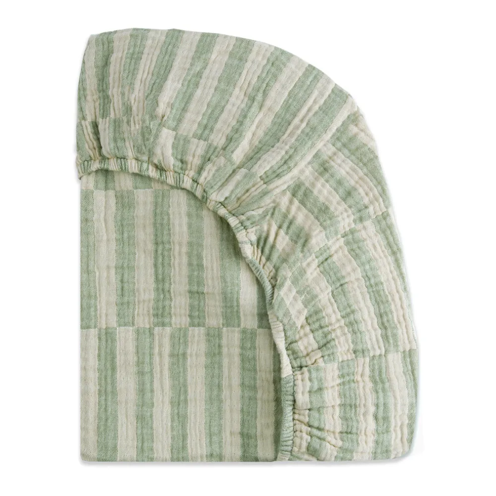 Crib Sheet In GOTS Certified Organic Muslin Cotton