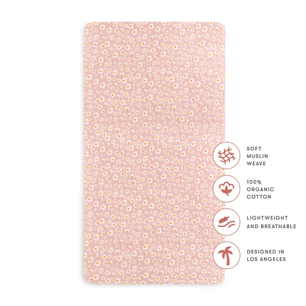 Crib Sheet In GOTS Certified Organic Muslin Cotton