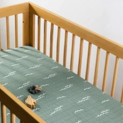 Crib Sheet In GOTS Certified Organic Muslin Cotton