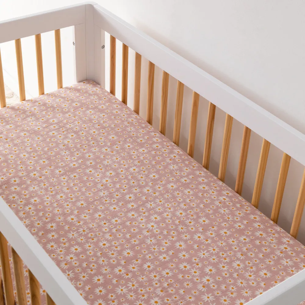 Crib Sheet In GOTS Certified Organic Muslin Cotton