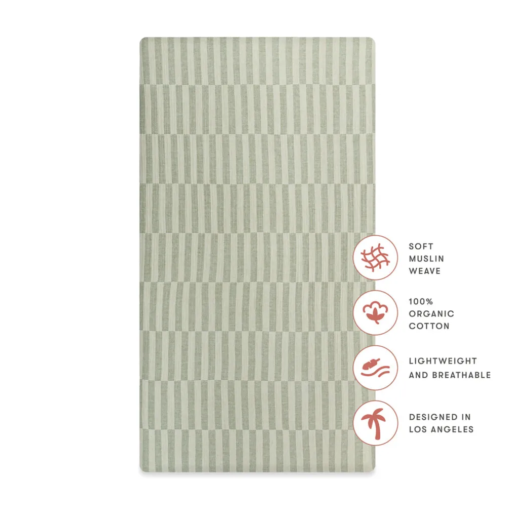 Crib Sheet In GOTS Certified Organic Muslin Cotton