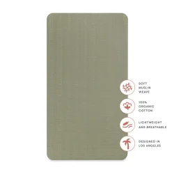 Crib Sheet In GOTS Certified Organic Muslin Cotton