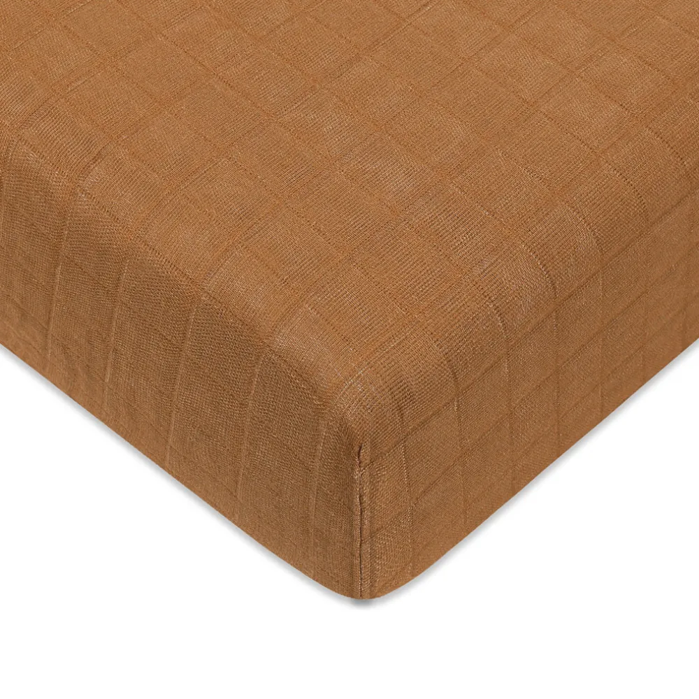 Crib Sheet In GOTS Certified Organic Muslin Cotton