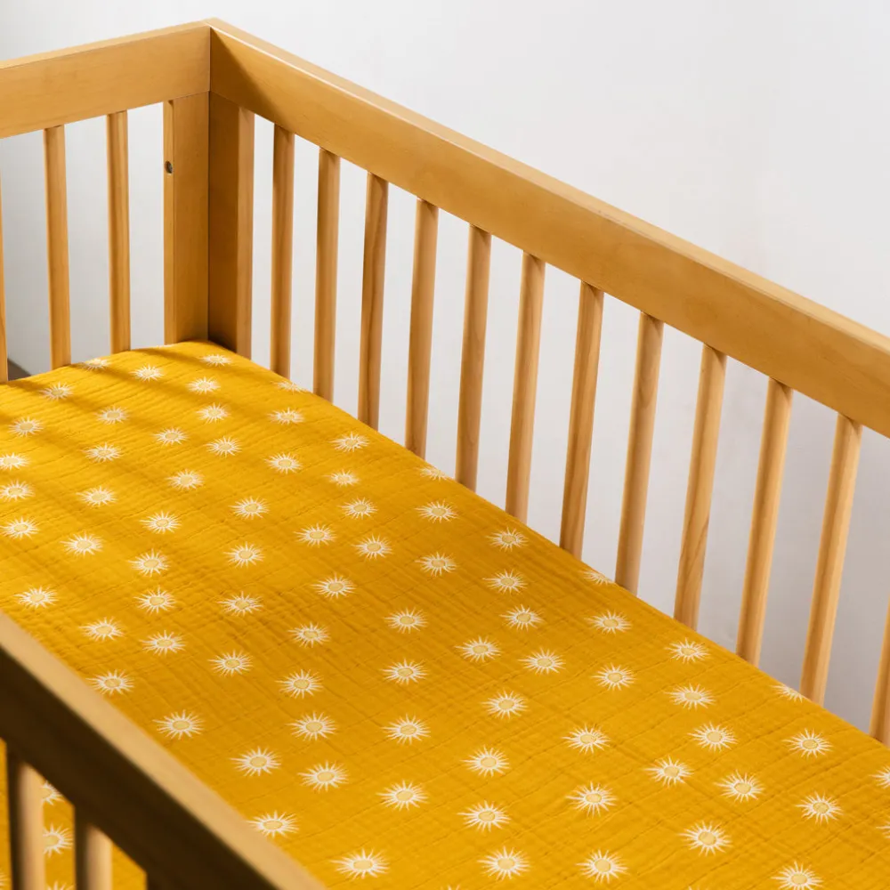 Crib Sheet In GOTS Certified Organic Muslin Cotton