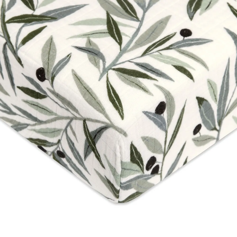 Crib Sheet In GOTS Certified Organic Muslin Cotton