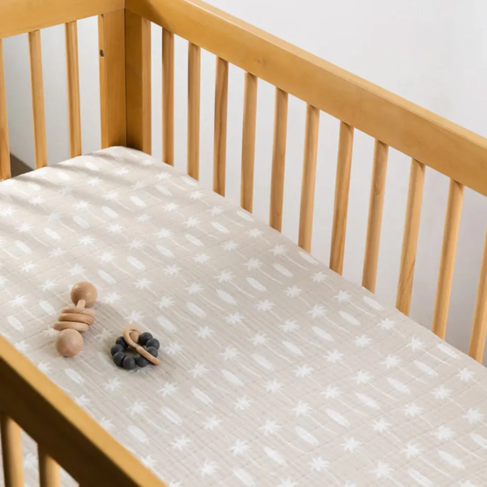 Crib Sheet In GOTS Certified Organic Muslin Cotton