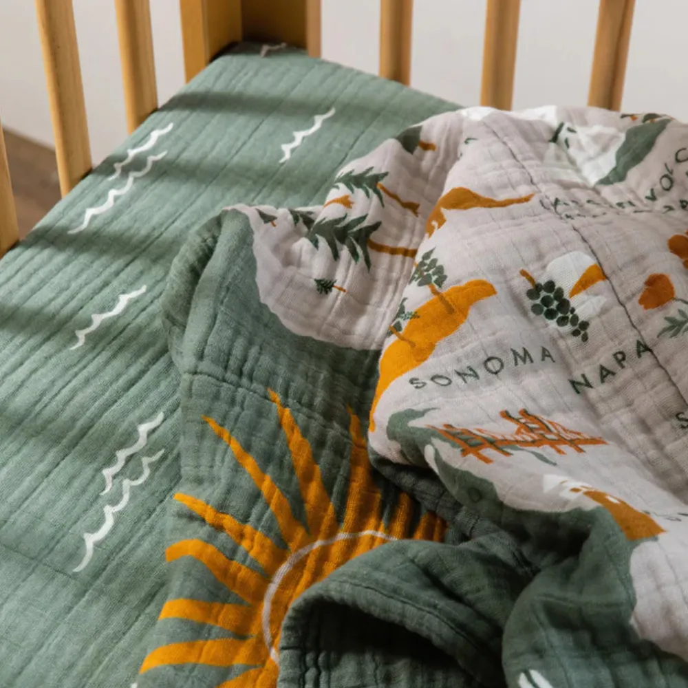 Crib Sheet In GOTS Certified Organic Muslin Cotton